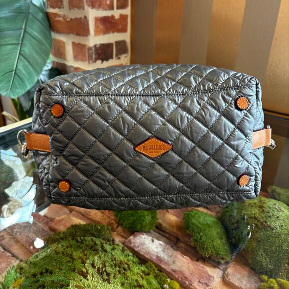 MZ WALLACE Metallic Silver Gray Deluxe Sutton - Picture 5 of 6